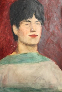 Vintage gouache painting impressionist portrait - Picture 1 of 12