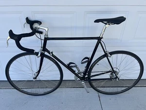 Used Vintage Steel Road Bike Campagnolo Steel 1992 Black Powder Coat Paint 58cm - Picture 1 of 21