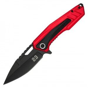 WARTECH - 8" Number 23 Black & Red Pocket Knife - Picture 1 of 5