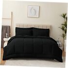 Size Comforter Sets - 7 Pieces Bed in a Bag Set Bedding Sets with Twin Black