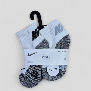 NIKE Boys Socks Ankle Cushioned School Kids 6 Pair Shoe Size 7C-10C White - Picture 1 of 4