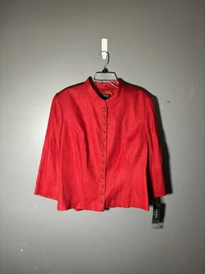 Jaqueta RALPH LAUREN vermelha vitoriana equestre inglesa 100% linho tamanho 20W - Imagem 1 de 4