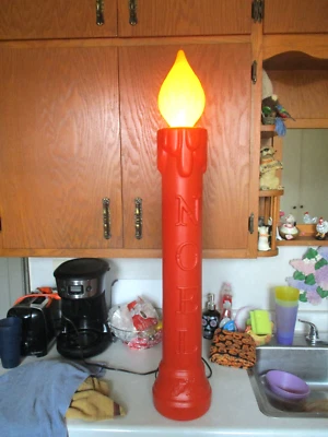 1988 TPI 38'' X 5''+ BLOW MOLD CHRISTMAS NOEL LIGHTED CANDLE - Image 1 of 4