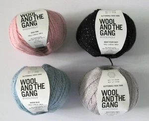 Wool and the Gang - Glitterball Sock Yarn - 4 colours - Pink, Grey, Blue & Navy - Picture 1 of 5
