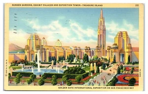 Tarjeta postal de Sunken Gardens Exhibit Golden Gate International Expo San Francisco - Imagen 1 de 2