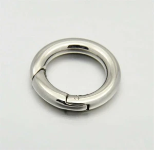 10 pcs Ring Smooth 304 Stainless Steel Spring Gate O Rings Snap Clasps 17x3mm - Picture 1 of 1