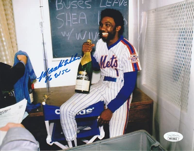 Autographed Mookie Wilson  photo JSA authenticated - Image 1 of 2