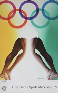 Original Allen JONES Lithograph Munich Olympic Mid-Century Modern Eames Era 1972 - Picture 1 of 6