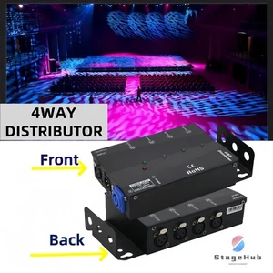Distribuidor de señal de 4 puertos DMX512 amplificador 4 vías DJ discoteca escenario iluminación divisor - Imagen 1 de 4