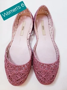 Melissa x Campana Papel 8 rosa Glitzer Jelly D’orsay Ballerinas Halbschuhe Schuhe - Bild 1 von 5
