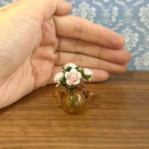6PC Flowers Vase Glassware 1/12 Scale Dollhouse Miniatures Accessories Decor - Picture 1 of 8