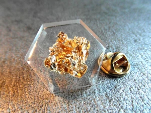 PINS PIN'S BIJOU OR - FEUILLE D'OR 24 K FOND CRISTAL - NO VUITTON YSL CHANEL - Imagen 1 de 5