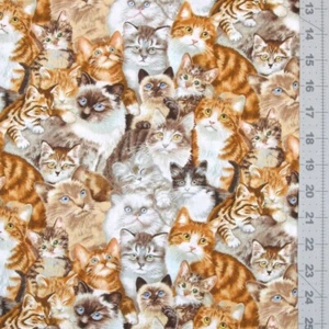 Animal Fabric - Petpourri Packed Pet Cats 1253 - Elizabeth's Studio YARD - Picture 1 of 1