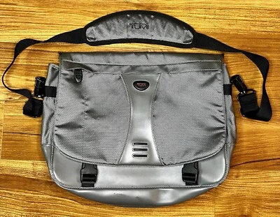 Tumi Gray Ballistic Nylon Expandable Messenger Computer Briefcase $225 MSRP! - Image 1 of 4