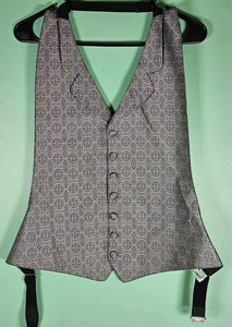 Chaps Ralph Lauren Tuxedo Open Back Vest Black Geometric One Size (37-50) - Picture 1 of 4