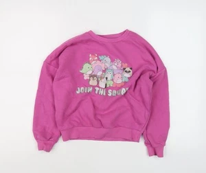 Squishmallows Girls Pink Cartoon Pullover Sweatshirt M - Picture 1 of 12