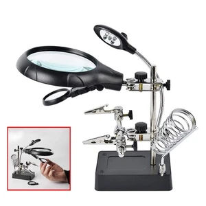 2.5X 7.5X 10X LED Light Helping Hands Magnifier Soldering Station,Magnifying ... - Picture 1 of 6
