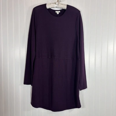 NEW J.Jill Womens Wool Blend Knit Grace Tunic Sweater Size M Purple Side Slits - Image 1 of 4