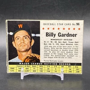 1961 Post Cereal #96 Billy Gardner Minnesota Twins Vintage Baseball Card - Picture 1 of 2