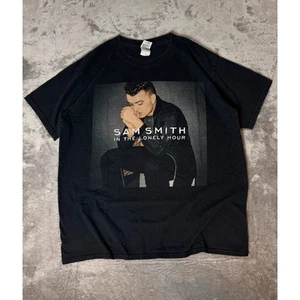 Sam Smith Tour Tee 2015 Size L Black Graphic T-Shirt Band Tee - Picture 1 of 7