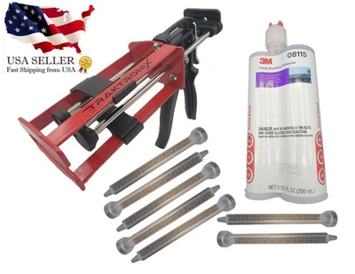 3M 08115 Panel Bonding Adhesive +  Applicator Gun 08571 + 7  Mixing Nozzles 8193 - Image 1 of 4