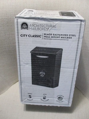 Wall Mount Mailbox Black Small "City Classic" Steel Galvanized Mailbox - Image 1 of 4