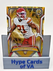 JADEN HICKS 2024 Topps Resurgence Gold Surge 19/50 Rookie RC #145 KC Chiefs - Picture 1 of 3