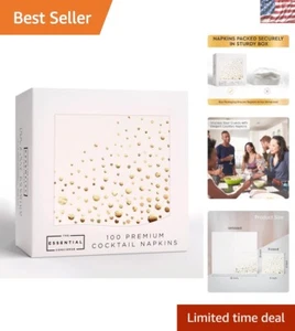 Glamorous Gold Cocktail Napkins, 100 Count, 5x5 Inch for Instant Party Style - Picture 1 of 11