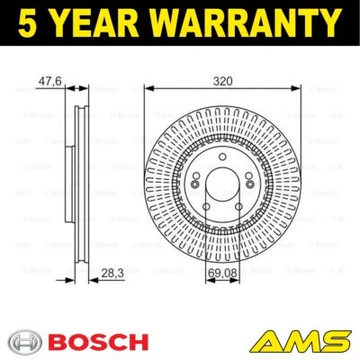 Compatível com Kia Sportage Optima Soul Hyundai i40 + Outros Modelos Disco de Freio Frontal Bosch - Imagem 1 de 4