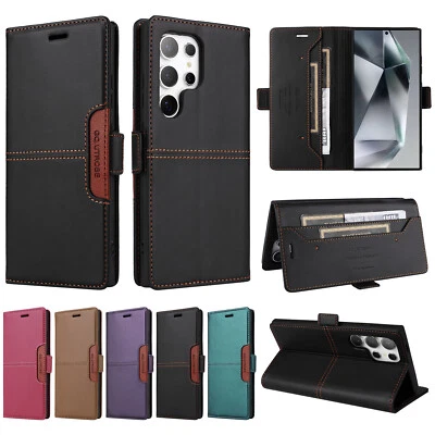 MARKENLOS Handy Hülle für Samsung Galaxy S25 Ultra S24 KlappSchutztasche Wallet Flip Etui