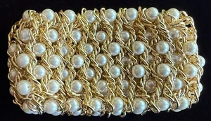 Pearl bracelet, stretch, 2" wide - Picture 1 of 3