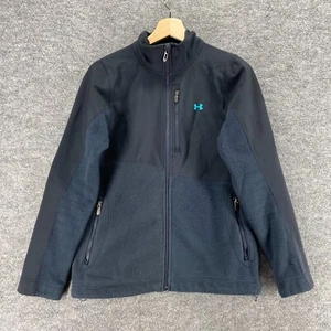 Under Armour Jacket Women S Small Black Fleece Full Zip Long Sleeve High Neck - Picture 1 of 9