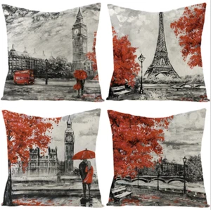 UK 18" CUSHION COVER RETRO VINTAGE MODERN LOVE LONDON NOVELTY Pillow Case - Picture 1 of 5
