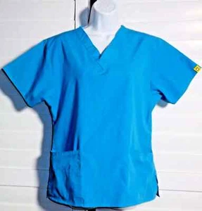 Wonder Wink Teal Nurses Uniform Scrub Top Size M - Picture 1 of 2