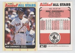 1989 Fleer Baseball All Stars Box Set Mike Greenwell #16