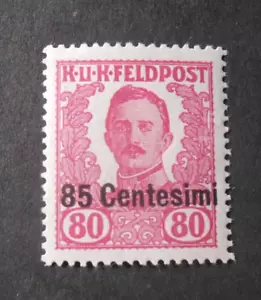 ITALIA,ITALY 1918 Occ.Austriaca" F.AUSTRIA posta da campo SVR" 85c su 80h MH* - Imagen 1 de 1