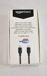 USB-C 2.0 and USB cable black 10 feet compatible with USB-C ports - Zdjęcie 1 z 5