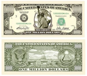 5 Pack Million Dollar Bills -The Original Best Traditional Million Dollar Bill - Picture 1 of 9