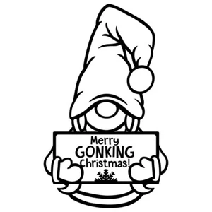 6.5 "MERRY GONKING CHRISTMAS v2 vinilo calcomanía pegatina coche ventana divertido gnomo gonk - Imagen 1 de 31