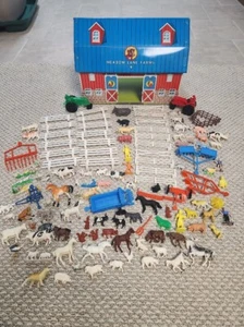 Vintage 50s & 60s Ohio Art Tin Litho Meadow Lane Farms w/farm equipment, animals - Picture 1 of 15