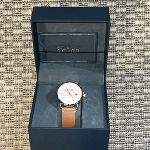 SO & CO NEW YORK Madison B110027 40mm Watch Tan Leather Strap/ Silver Case - Picture 1 of 7