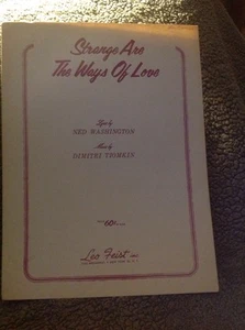 Strange Are The Ways Of Love spartiti musicali vintage 1958 Ned Washington vintage - Foto 1 di 3