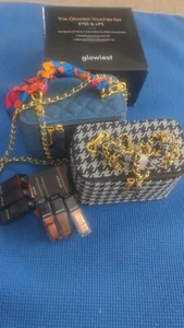 Stylish Houndstooth pattern Vanity Case with chains strap, comes with lip grow s - Picture 1 of 7