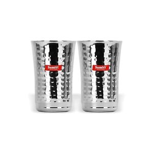 Stainless Steel Big Lassi Glass Drinking Glass - 4 Pieces, 600 ml Big Glass