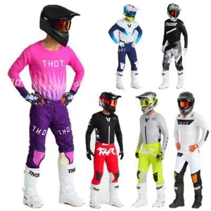 Set attrezzi da corsa maglia motocross fuoristrada moto dirt bike maglie tuta moto - Foto 1 di 24