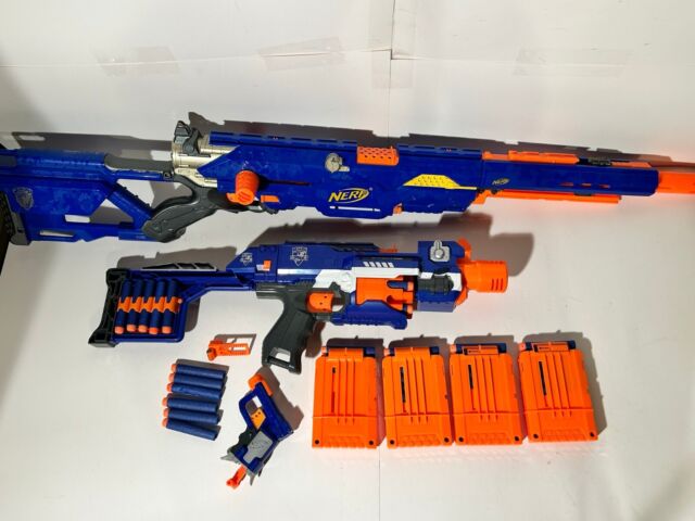 Nerf LongStrike CS-6 Sniper Rifle. With Barrel, Extended Mags And RARE  Sight