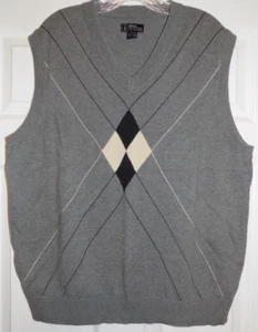 PGA Tour men's L gray diamond argyle pullover sweater vest golf - Picture 1 of 2