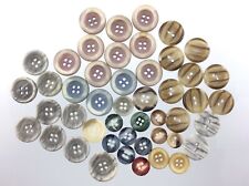 Vintage Molded Marbled Color Plastic Garment Button Size .75in Lot of 47 741C