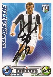 CRAIG BEATTIE SIGNED WEST BROM 2008/2009 MATCH ATTAX TRADING CARD+COA - Picture 1 of 1