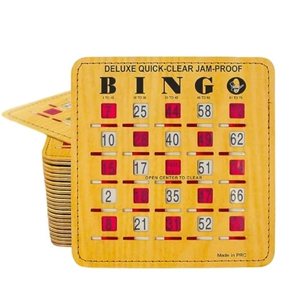 Jam-Proof Quick-Clear Deluxe Fingertip Slide Bingo Cards with Sliding Windows... - Image 1 of 4